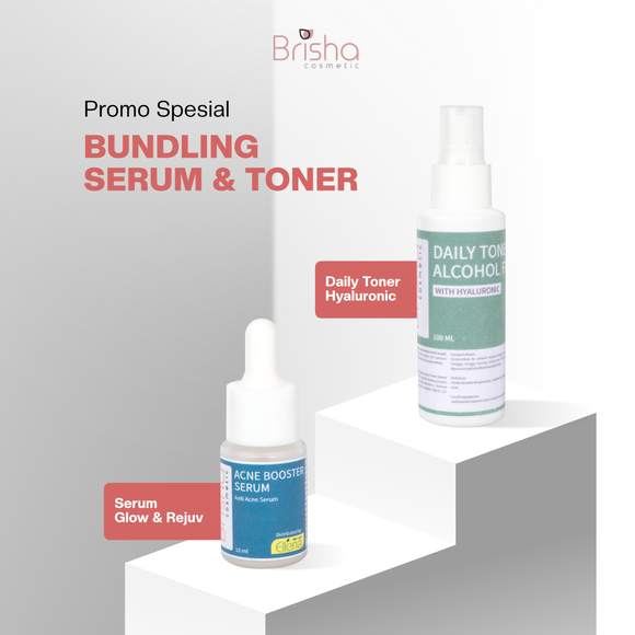 Duo Bundling Serum Acne Booster & Toner Hyaluronic | Paket | Brisha Store