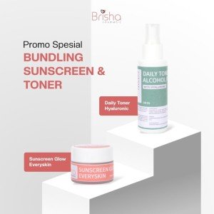 Duo Bundling Sunscreen Glow Everyskin & Toner Hyaluronic BRISHA