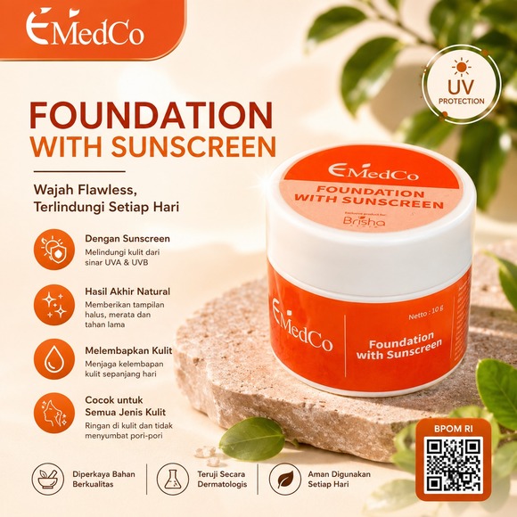 FOUNDATION WITH SUNSCREN | Produk | Brisha Store