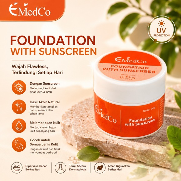 FOUNDATION WITH SUNSCREN | Produk | Brisha Store